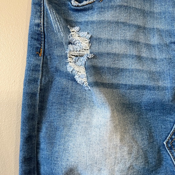 Denim BLVD Los Angles Distressed Denim Pencil Skirt - Picture 6 of 7